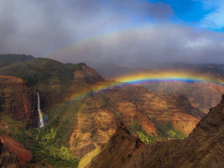 Rainbow Over Waimea Canyon In Kauai Hawaii Product