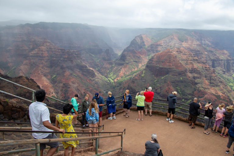 Waimea Canyon Kokee Lookout Tour Guests Taking Picture