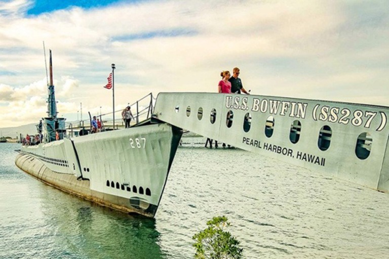 Bowfin Submarine Pearl Harbor Visitors On Gangway Slider 