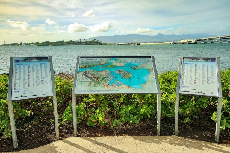 Pearl Harbor Visitor Center Outside Plaque Of Harbor Oahu 
