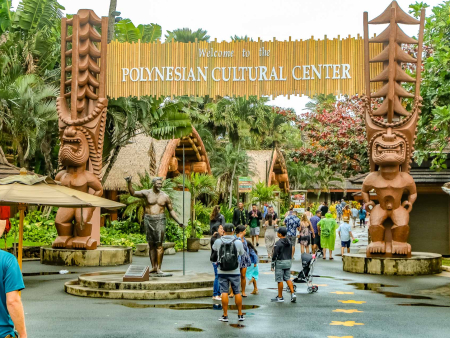 Polynesian Cultural Center Entrance And Statue Oahu Product