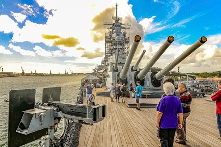 USS Missouri Deck Visitors  Cal Gun Slider 