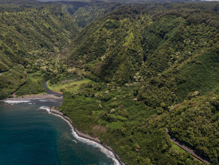 Aerial View Of The Maui Coastline At Honomanu Maui Hawaii Product