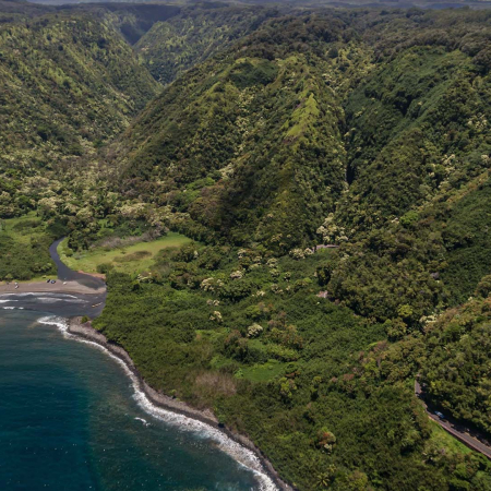 Aerial View Of The Maui Coastline At Honomanu Maui Hawaii Product