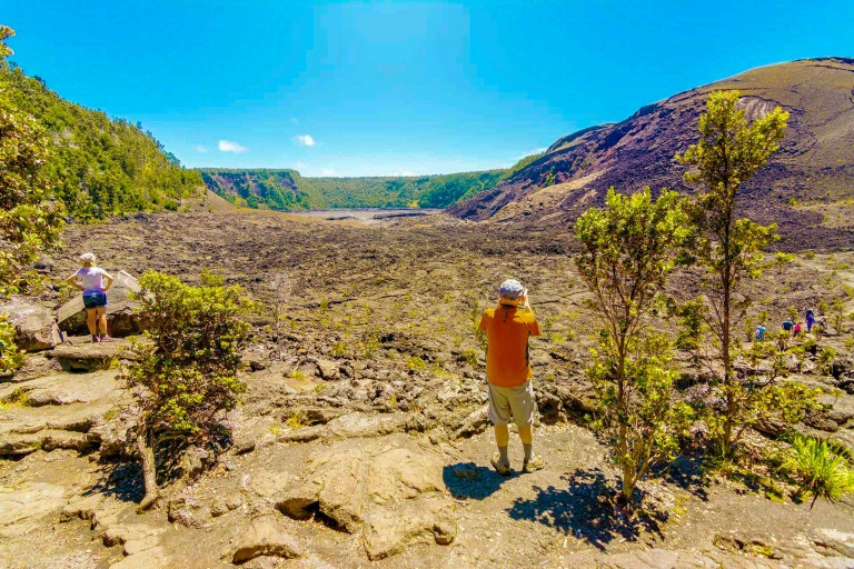 Hikers In Kilauea Iki Crater Volcanoes National Park Big Island Hike