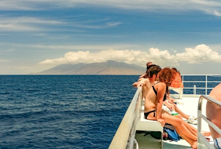 Maui Snorkel Boat Deck and Visitors Maui