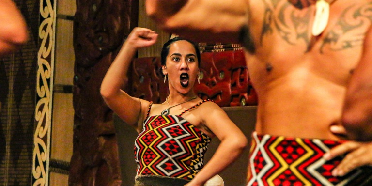 Polynesian Cultural Center Moari Woman Haka Performer