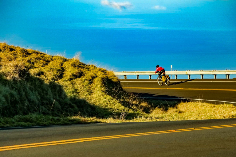 Bikemaui Bike Rider On Crater Road Haleakala Maui