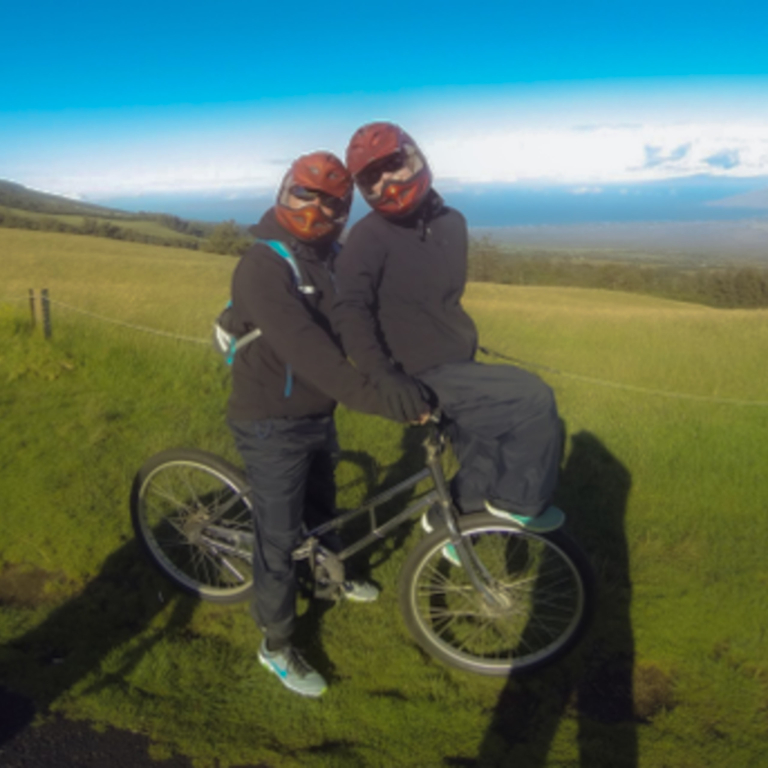 Haleakala Volcano Bike Ride Couple Biking