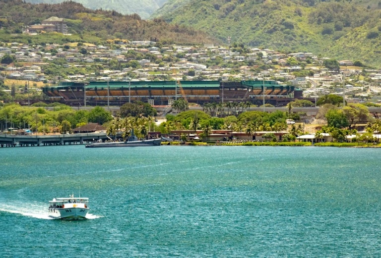 Navy Shuttle Boat and Bowfin Submarine Pearl Harbor Oahu