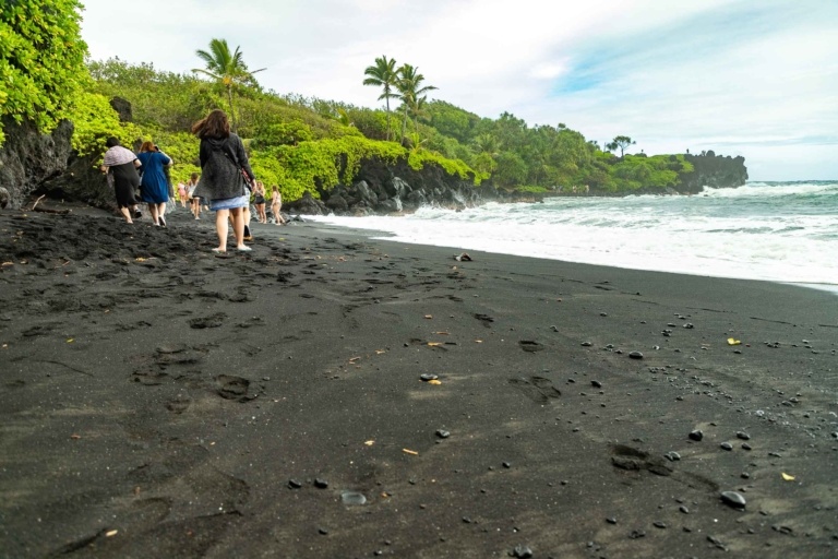 Black Sand Beach Visitors Road to Hana Maui