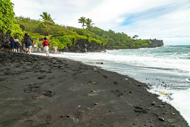 Visitors at Black Sand Beach Road to Hana Maui
