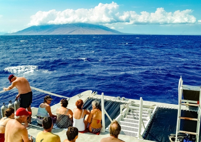 Whale Watching Boat Guests Maui