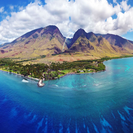 Drone Aerial Panorama Island Of Maui Hawaii