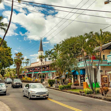 Kona Downtown Main Street And Church Big Island Product