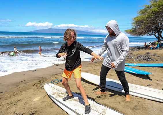 Keepitsimplehawaii Lahaina Surf Coach Lessons Slide Teaching Kid