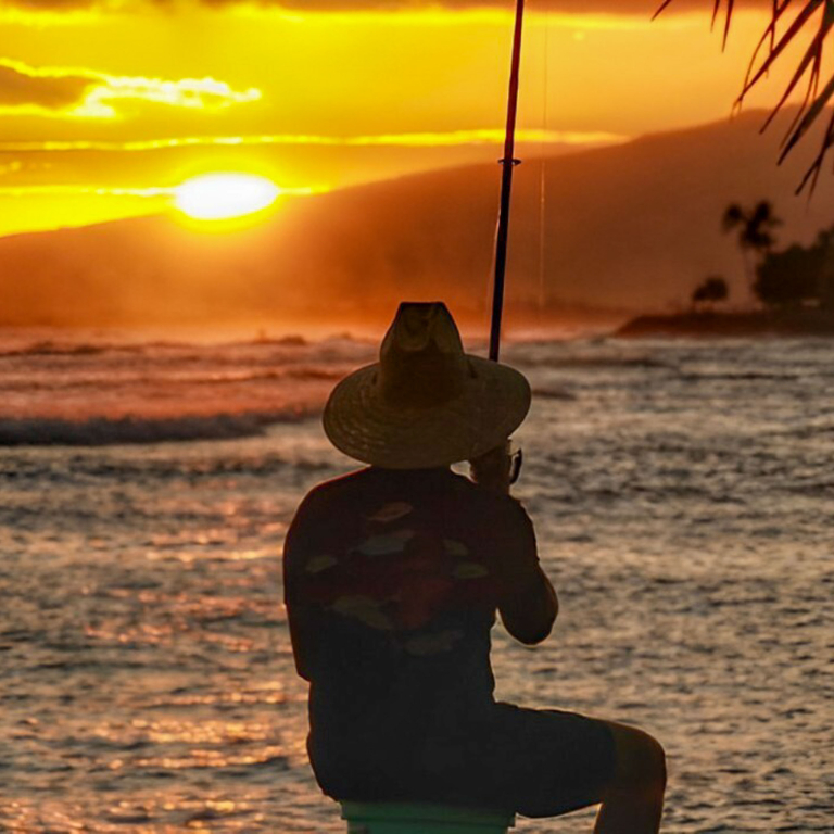 Bluehawaiiphototours Oahu Sunrise Photo Tour A Man Fishing 