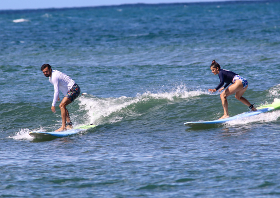 Northshoresurf Haleiwa Private Surf Lessons Slide Surfing Together