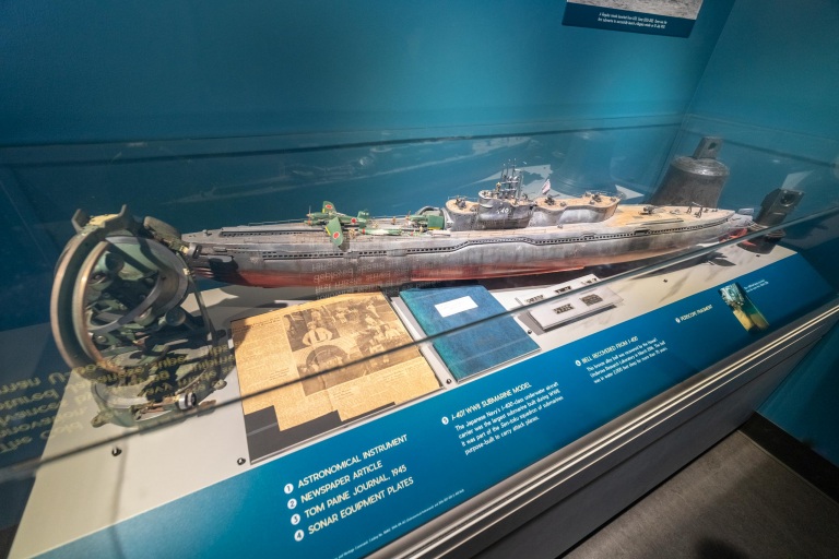 Pacific Fleet Submarine Museum Exhibits Japanese Submarine Model Pearl Harbor Oahu