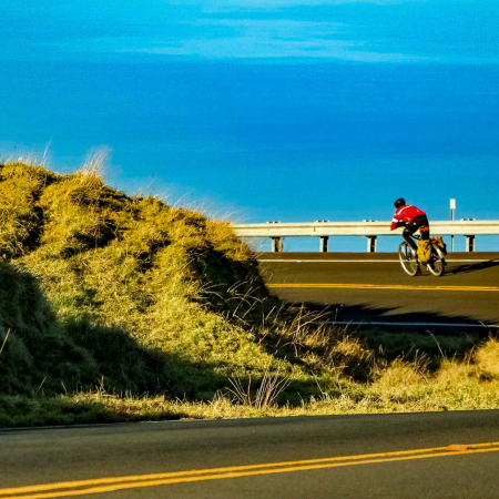 Bikemaui Self Guided Sunrise Bike Tours Bike Rider On Crater Road Haleakala Maui Product