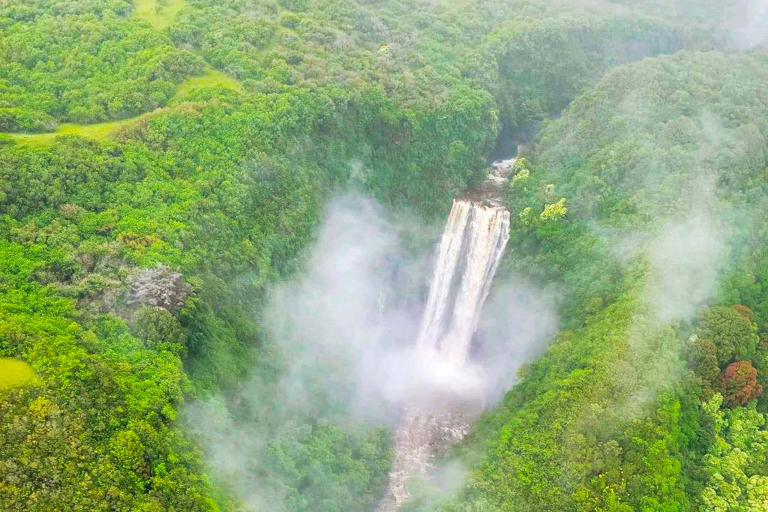 Sunshinehelicopters Molokai Deluxe Helicopter Tour Waterfall Helicopter View