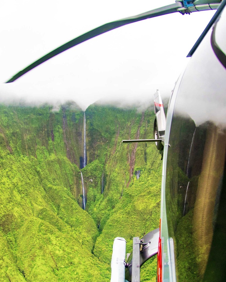 beautiful molokai waterfalls maverick helicopters