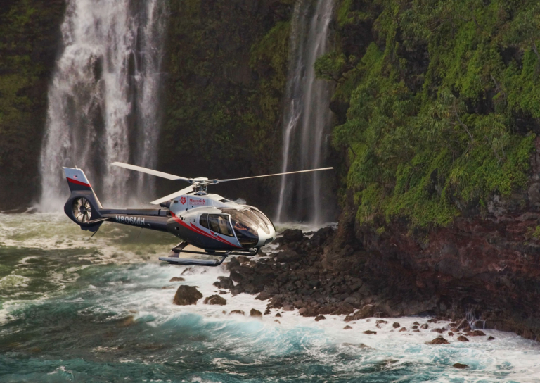 Maverickhelicopter Molokai Voyage Helicopter Tour Coasting By Waterfalls In Maui