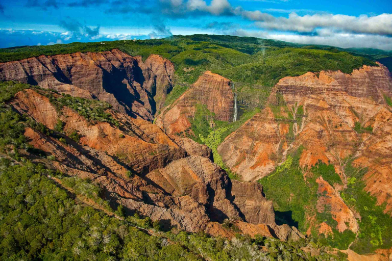 Waimea Canyon Waterfall Aerial Kauai  Feature