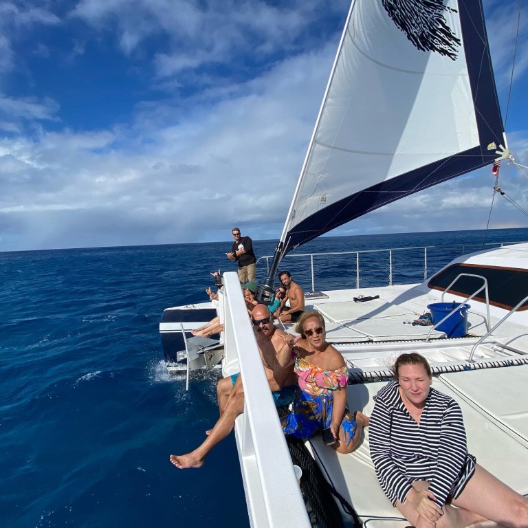 set sail a on a catamaran along the oahu coastline ko olina ocean adventures oahu hawaii