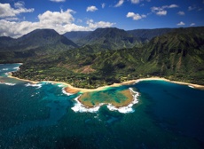 Aerial View Of Tunnels Beach And Reef System Kauai Mini